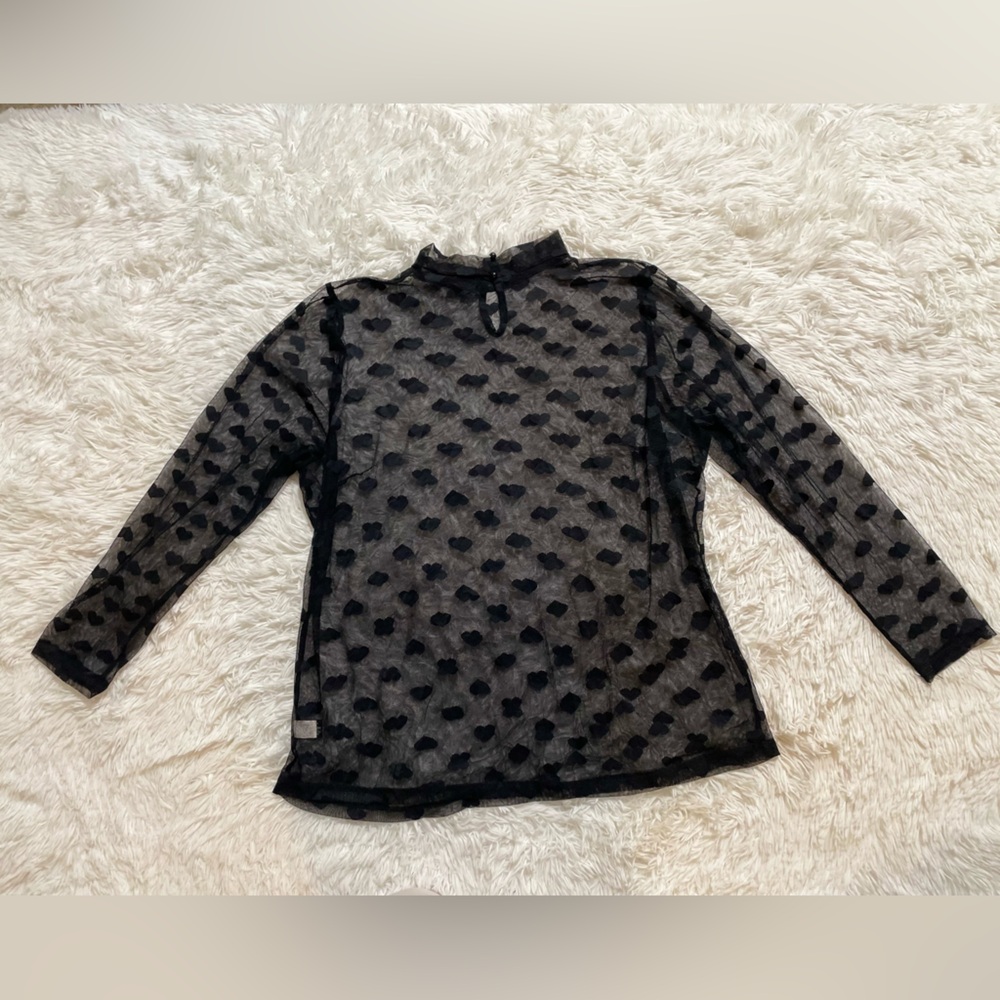 Lane Bryant Whimsigoth Vamp Goth Witchy Grunge Sheer Heart Mesh Top Black 18 20 - Picture 8 of 11